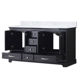 Dukes 60 in. Bathroom Freestanding Bathroom Vanity With Undermount Ceramic Sink with White Carrara Marble Top