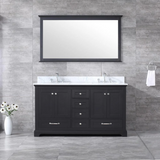 Dukes Freestanding Espresso Bathroom Freestanding Bathroom Vanity With Undermount Ceramic Sink with White Carrara Marble Top