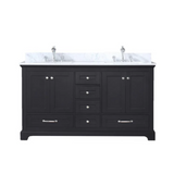 Dukes Freestanding Espresso Bathroom Freestanding Bathroom Vanity With Undermount Ceramic Sink with White Carrara Marble Top