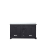 Dukes 60 in. Freestanding Bathroom Vanity with White Quartz Top, White Square Sink