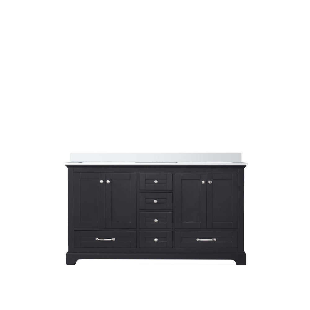 Dukes Espresso Freestanding Bathroom Vanity with White Quartz Top, White Square Sink