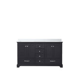 Dukes Espresso Freestanding Bathroom Vanity with White Quartz Top, White Square Sink