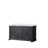 Dukes Espresso Freestanding Bathroom Vanity with White Quartz Top, White Square Sink