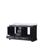 Dukes Espresso Freestanding Bathroom Vanity with White Quartz Top, White Square Sink
