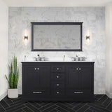 Dukes Espresso Freestanding Bathroom Vanity with White Quartz Top, White Square Sink