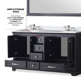 Dukes Espresso Freestanding Bathroom Vanity with White Quartz Top, White Square Sink