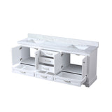 Dukes 80 in. Bathroom Freestanding Bathroom Vanity With Undermount Ceramic Sink with White Carrara Marble Top