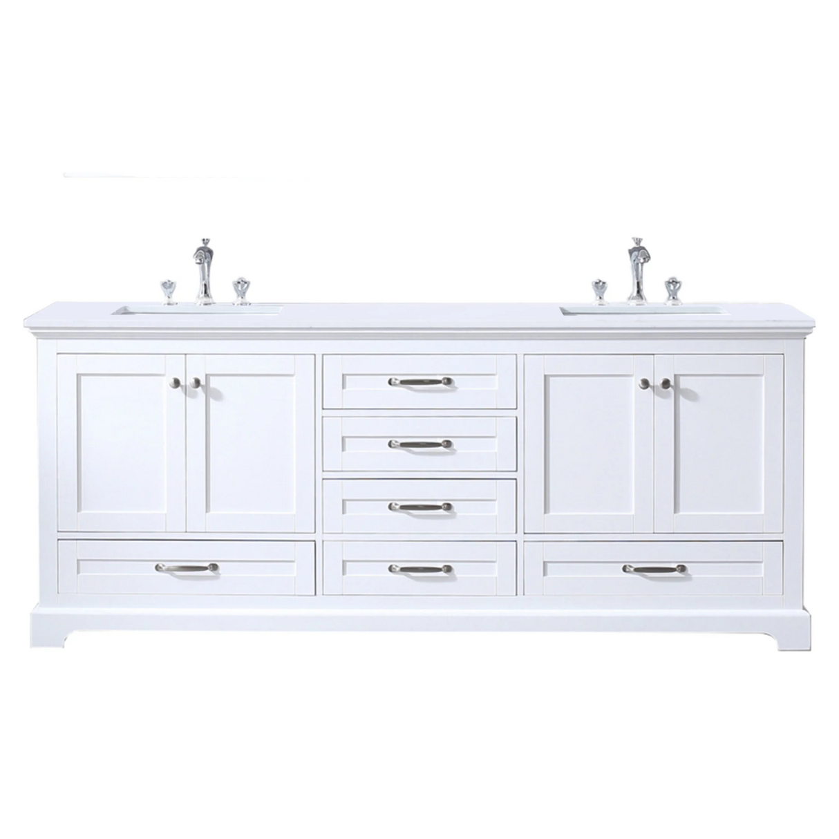 Dukes Freestanding White Bathroom Freestanding Bathroom Vanity With Undermount Ceramic Sink with White Carrara Marble Top