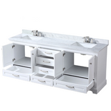 Dukes Freestanding White Bathroom Freestanding Bathroom Vanity With Undermount Ceramic Sink with White Carrara Marble Top
