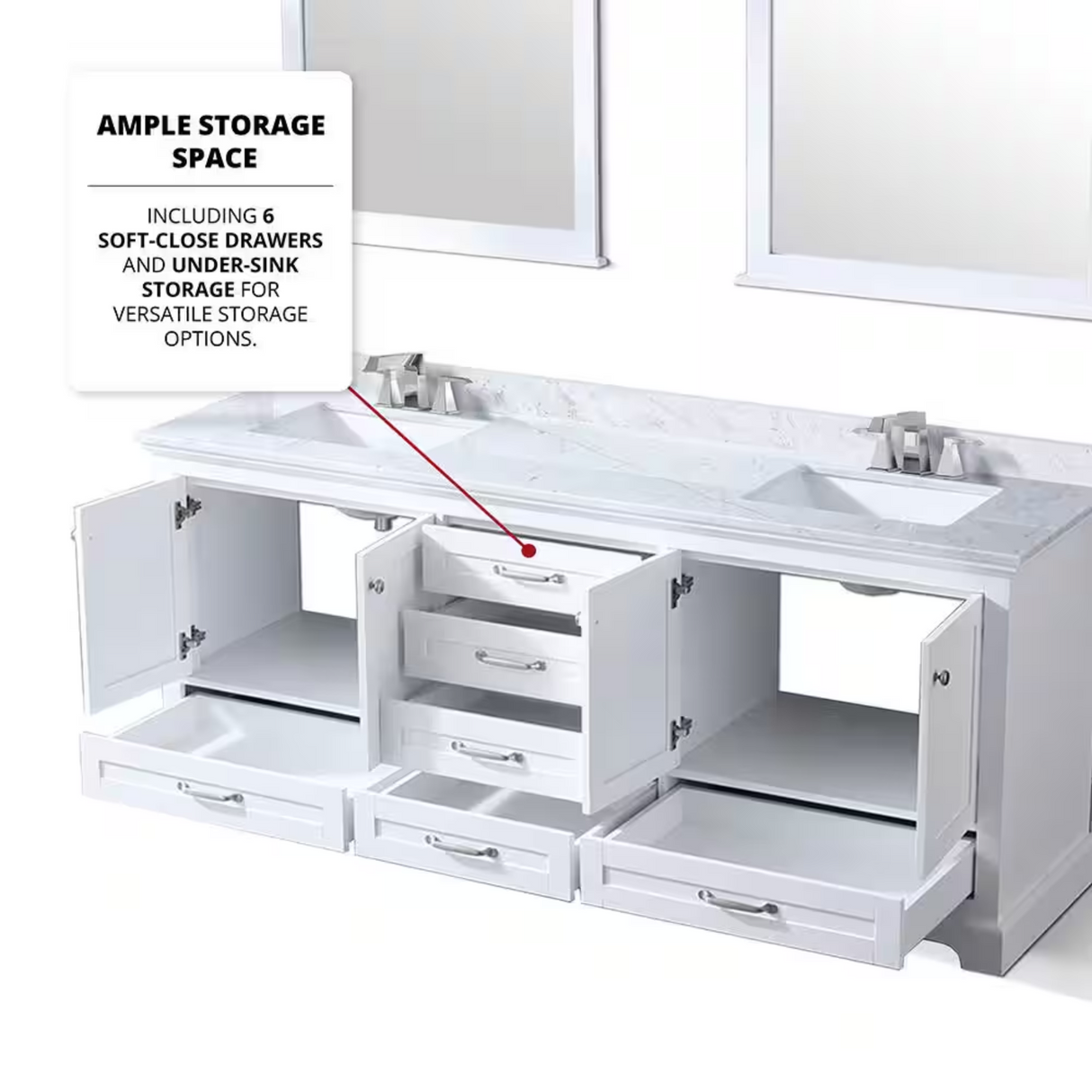 Dukes Freestanding White Bathroom Freestanding Bathroom Vanity With Undermount Ceramic Sink with White Carrara Marble Top
