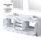 Dukes Freestanding White Bathroom Freestanding Bathroom Vanity With Undermount Ceramic Sink with White Carrara Marble Top