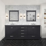 Dukes 80 in. Bathroom Freestanding Bathroom Vanity With Undermount Ceramic Sink with White Carrara Marble Top