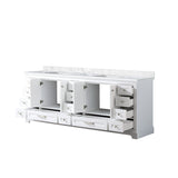 Dukes 84 in. Bathroom Freestanding Bathroom Vanity With Undermount Ceramic Sink with White Carrara Marble Top