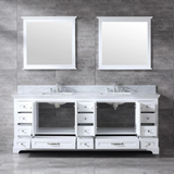 Dukes Freestanding White Bathroom Freestanding Bathroom Vanity With Undermount Ceramic Sink with White Carrara Marble Top