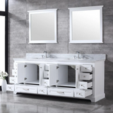 Dukes Freestanding White Bathroom Freestanding Bathroom Vanity With Undermount Ceramic Sink with White Carrara Marble Top