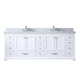 Dukes Freestanding White Bathroom Freestanding Bathroom Vanity With Undermount Ceramic Sink with White Carrara Marble Top