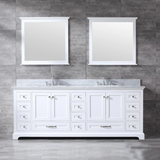 Dukes Freestanding White Bathroom Freestanding Bathroom Vanity With Undermount Ceramic Sink with White Carrara Marble Top