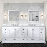 Dukes 84 in. Bathroom Freestanding Bathroom Vanity With Undermount Ceramic Sink with White Carrara Marble Top