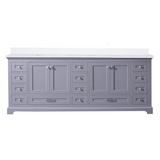 Dukes 84 in. Freestanding Bathroom Vanity with White Quartz Top, White Square Sink