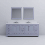 Dukes 84 in. Freestanding Bathroom Vanity with White Quartz Top, White Square Sink