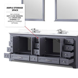 Dukes Dark Grey Freestanding Bathroom Vanity with White Quartz Top, White Square Sink