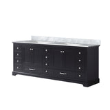 Dukes 84 in. Bathroom Freestanding Bathroom Vanity With Undermount Ceramic Sink with White Carrara Marble Top