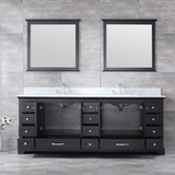 Dukes Freestanding Espresso Bathroom Freestanding Bathroom Vanity With Undermount Ceramic Sink with White Carrara Marble Top