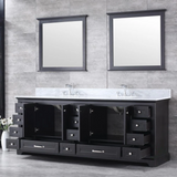Dukes Freestanding Espresso Bathroom Freestanding Bathroom Vanity With Undermount Ceramic Sink with White Carrara Marble Top