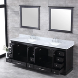 Dukes Freestanding Espresso Bathroom Freestanding Bathroom Vanity With Undermount Ceramic Sink with White Carrara Marble Top