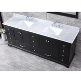 Dukes Freestanding Espresso Bathroom Freestanding Bathroom Vanity With Undermount Ceramic Sink with White Carrara Marble Top