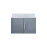 Geneva 30 in. Bathroom Floating Bathroom Vanity With Undermount Ceramic Sink With White Carrara Marble Top