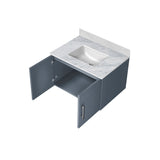 Geneva 30 in. Bathroom Floating Bathroom Vanity With Undermount Ceramic Sink With White Carrara Marble Top