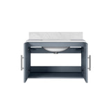 Geneva 30 in. Bathroom Floating Bathroom Vanity With Undermount Ceramic Sink With White Carrara Marble Top
