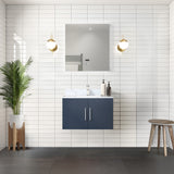 Geneva 30 in. Bathroom Floating Bathroom Vanity With Undermount Ceramic Sink With White Carrara Marble Top