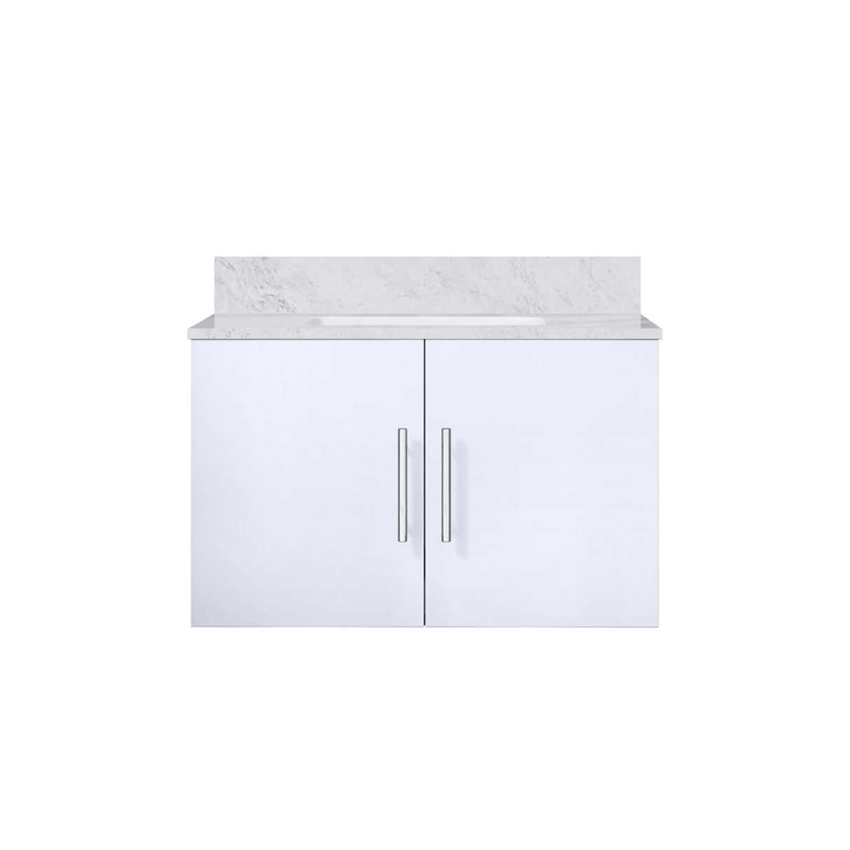 Geneva 30 in. Bathroom Floating Bathroom Vanity With Undermount Ceramic Sink With White Carrara Marble Top