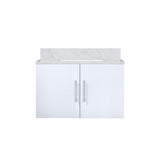 Geneva 30 in. Bathroom Floating Bathroom Vanity With Undermount Ceramic Sink With White Carrara Marble Top