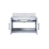 Geneva 30 in. Bathroom Floating Bathroom Vanity With Undermount Ceramic Sink With White Carrara Marble Top