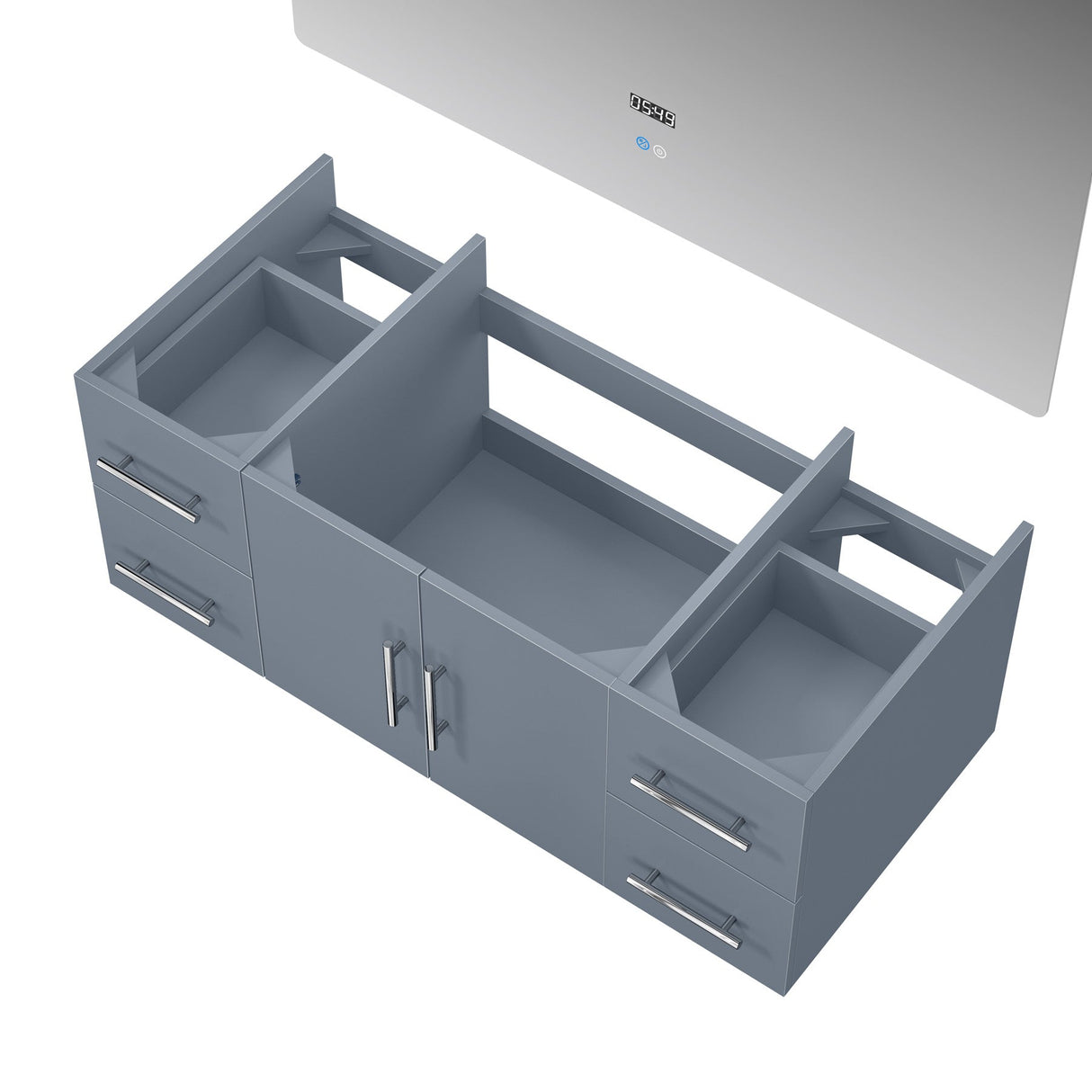 Geneva Dark Grey Bathroom Floating Bathroom Vanity With Undermount Ceramic Sink With White Carrara Marble Top