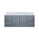 Geneva 48 in. Bathroom Floating Bathroom Vanity With Undermount Ceramic Sink With White Carrara Marble Top