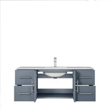 Geneva Dark Grey Bathroom Floating Bathroom Vanity With Undermount Ceramic Sink With White Carrara Marble Top