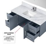 Geneva 30 in. Bathroom Floating Bathroom Vanity With Undermount Ceramic Sink With White Carrara Marble Top