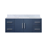 Geneva 48 in. Bathroom Floating Bathroom Vanity With Undermount Ceramic Sink With White Carrara Marble Top