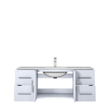 Geneva Glossy White Bathroom Floating Bathroom Vanity With Undermount Ceramic Sink With White Carrara Marble Top