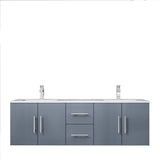 Geneva Dark Grey Bathroom Floating Bathroom Vanity With Undermount Ceramic Sink With White Carrara Marble Top