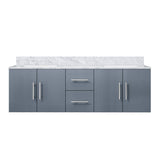 Geneva 60 in. Bathroom Floating Bathroom Vanity With Undermount Ceramic Sink With White Carrara Marble Top