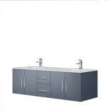Geneva Dark Grey Bathroom Floating Bathroom Vanity With Undermount Ceramic Sink With White Carrara Marble Top