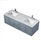 Geneva Dark Grey Bathroom Floating Bathroom Vanity With Undermount Ceramic Sink With White Carrara Marble Top