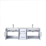 Geneva Glossy White Bathroom Floating Bathroom Vanity With Undermount Ceramic Sink With White Carrara Marble Top
