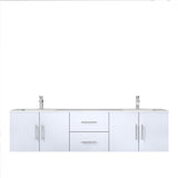 Geneva Glossy White Bathroom Floating Bathroom Vanity With Undermount Ceramic Sink With White Carrara Marble Top