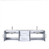 Geneva Glossy White Bathroom Floating Bathroom Vanity With Undermount Ceramic Sink With White Carrara Marble Top